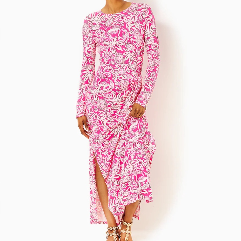 Lilly Pulitzer Pink Floral Long Sleeve Dress